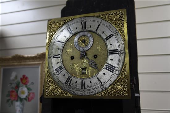 John Hocker of Reading. A George II oak eight day longcase clock, 6ft 10in.